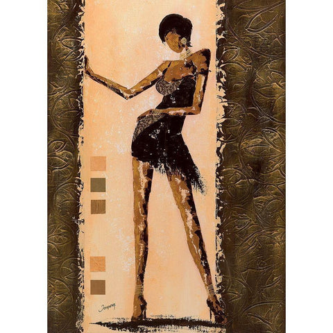 Audacieuse II Black Modern Wood Framed Art Print by Johanna