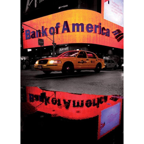 Bank of America  Gold Ornate Wood Framed Art Print with Double Matting by Setboun, Michel