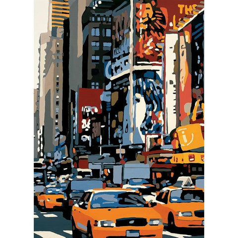 Manhattan White Modern Wood Framed Art Print by Manzo, Giovanni