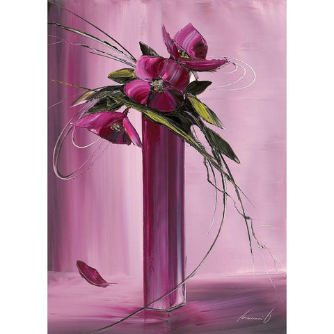 Bouquet violet I Gold Ornate Wood Framed Art Print with Double Matting by Tramoni, Oliver