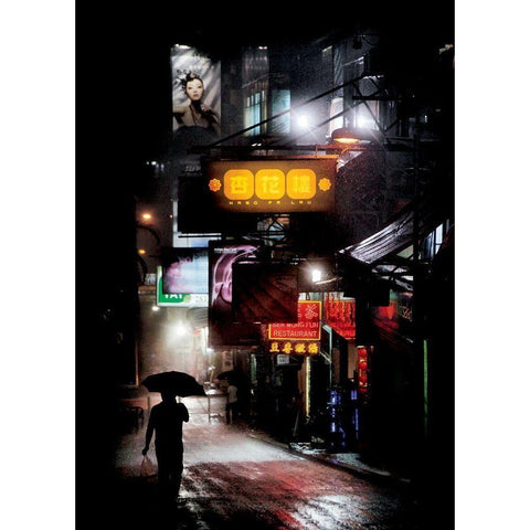 Nuit de Chine White Modern Wood Framed Art Print by Jacrot, Christophe