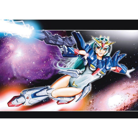 Mecha Girl Black Modern Wood Framed Art Print with Double Matting by Zuleta, Miguel