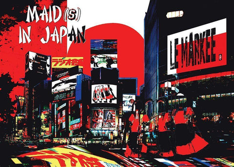 Maid In Japan  White Modern Wood Framed Art Print with Double Matting by Le Markee