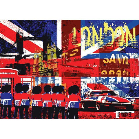 The Spirit Of London White Modern Wood Framed Art Print by Le Markee