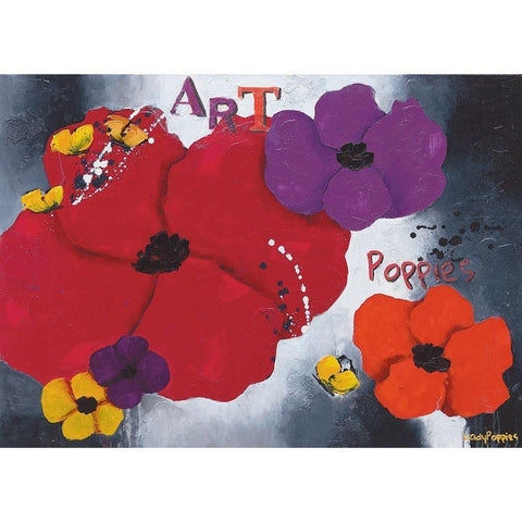 Art Poppies  Gold Ornate Wood Framed Art Print with Double Matting by Pfaadt Aurelie