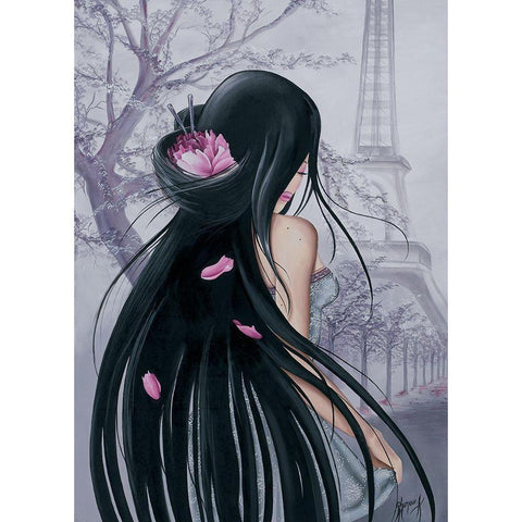 Melo Lilou in Paris I Black Modern Wood Framed Art Print by Rhumeur, Aurelie