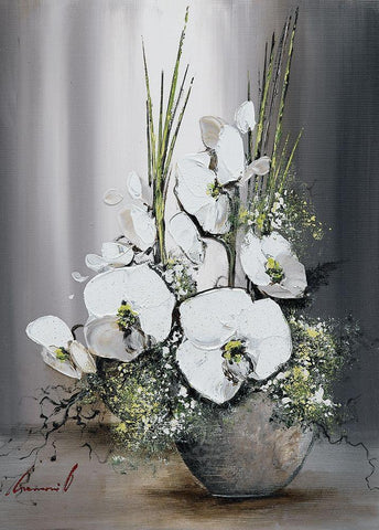 Univers dorchide es blanches I White Modern Wood Framed Art Print with Double Matting by Tramoni, Oliver