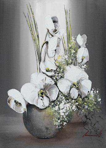 Univers dorchide es blanches II White Modern Wood Framed Art Print with Double Matting by Tramoni, Oliver