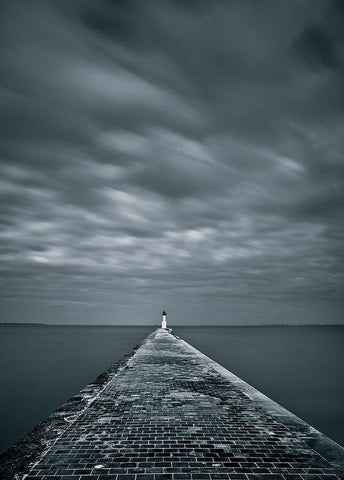 Boyardville White Modern Wood Framed Art Print with Double Matting by Berthelot, Axel