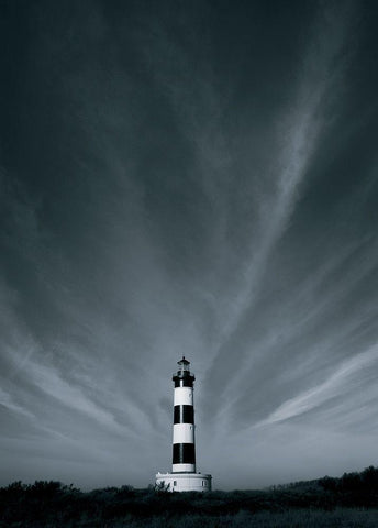 Chassiron II White Modern Wood Framed Art Print with Double Matting by Berthelot, Axel