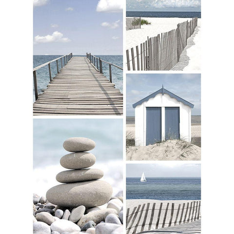 Bords de mer Black Modern Wood Framed Art Print with Double Matting by Blonde Attitude