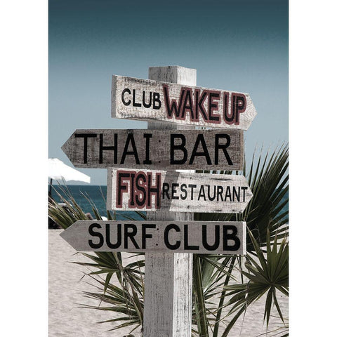Plage 3 Black Modern Wood Framed Art Print with Double Matting by Braun Studio