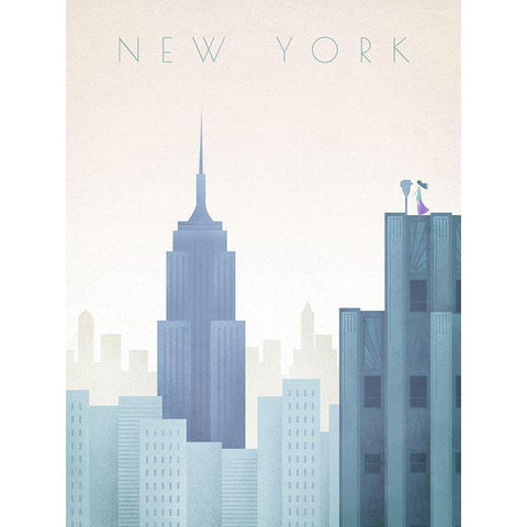 New-York Gold Ornate Wood Framed Art Print with Double Matting by Atelier Editions Braun