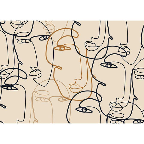 Profils White Modern Wood Framed Art Print by BRAUN Studio