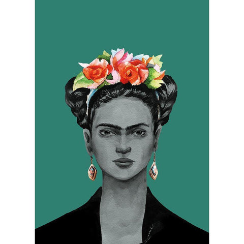 Frida Black Modern Wood Framed Art Print by BRAUN Studio