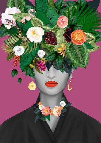 Braun Studio - Frida II Black Ornate Wood Framed Art Print with Double Matting by Braun Studio