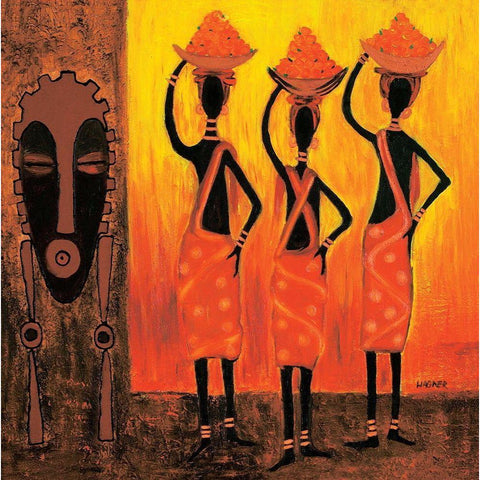 African Girls IV Black Modern Wood Framed Art Print with Double Matting by Dahlke, Izabella