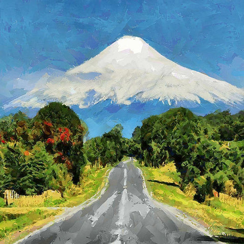 Mountain Fuji White Modern Wood Framed Art Print by Medeiros, Celito
