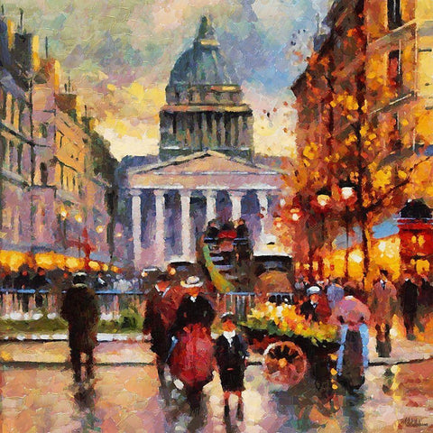 Romantic Paris IV Black Modern Wood Framed Art Print by Medeiros, Celito