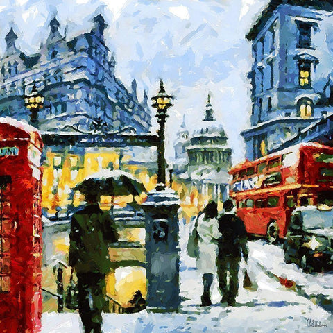 London Variations II White Modern Wood Framed Art Print by Medeiros, Celito