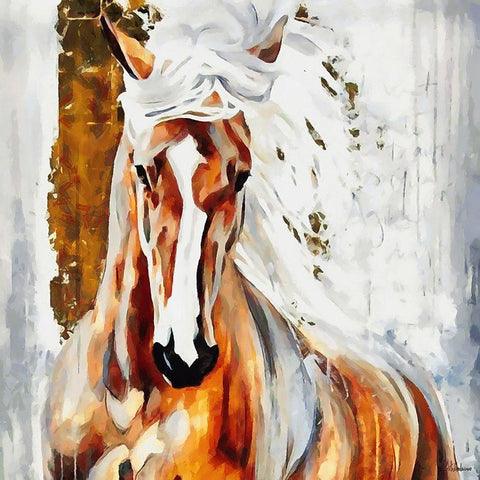 Beautiful Horse White Modern Wood Framed Art Print with Double Matting by Medeiros, Celito