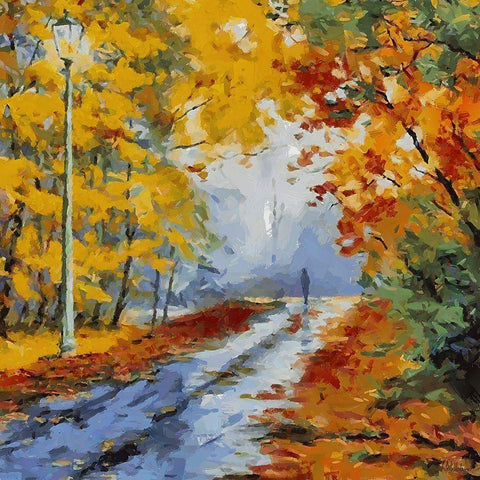 Romantic Path I White Modern Wood Framed Art Print by Medeiros, Celito