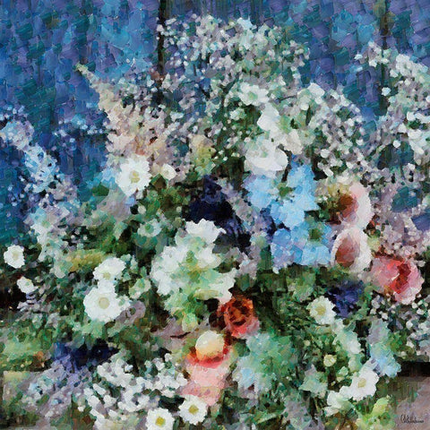 Summer Bouquet II Gold Ornate Wood Framed Art Print with Double Matting by Medeiros, Celito