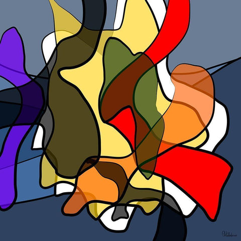 Abstract Variation I White Modern Wood Framed Art Print by Medeiros, Celito