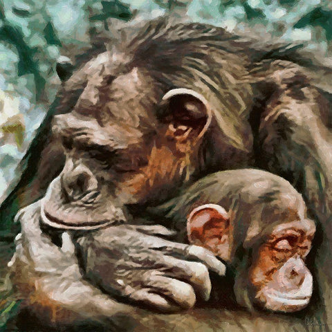 Sleep my Darling-sleep Gold Ornate Wood Framed Art Print with Double Matting by Medeiros, Celito