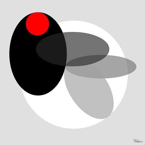 Black, white and Red I White Modern Wood Framed Art Print by Medeiros, Celito