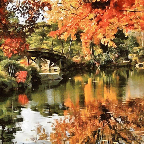 Wooden Bridge I Gold Ornate Wood Framed Art Print with Double Matting by Medeiros, Celito