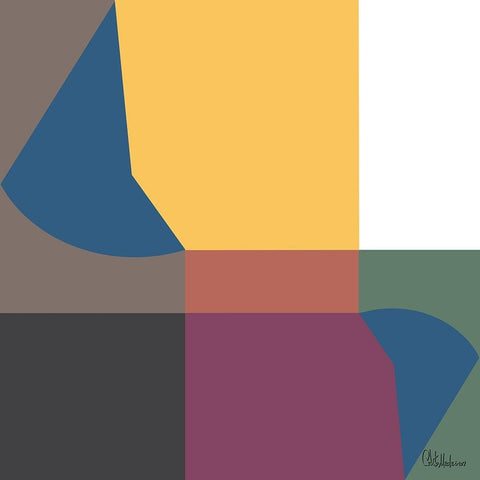 A Game with Abstract Shapes I White Modern Wood Framed Art Print by Medeiros, Celito