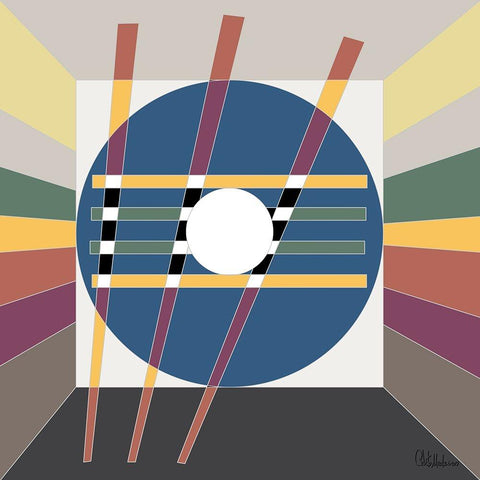 A Game with Abstract Shapes III White Modern Wood Framed Art Print by Medeiros, Celito
