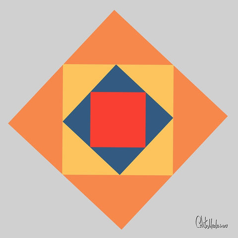 A Game with Abstract Shapes IX White Modern Wood Framed Art Print with Double Matting by Medeiros, Celito