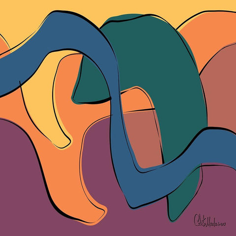 A Game with Abstract Shapes XIII White Modern Wood Framed Art Print by Medeiros, Celito