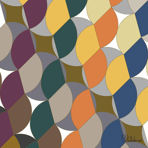 A Game with Abstract Shapes XVI White Modern Wood Framed Art Print with Double Matting by Medeiros, Celito
