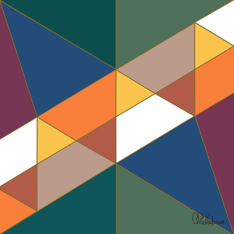 A Game with Abstract Shapes XVIII White Modern Wood Framed Art Print with Double Matting by Medeiros, Celito