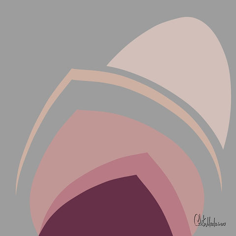 A Game with Abstract Shapes XXVII White Modern Wood Framed Art Print with Double Matting by Medeiros, Celito