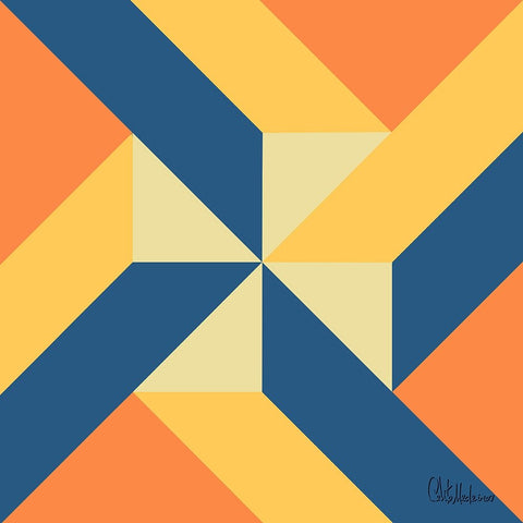 A Game with Abstract Shapes XXXI White Modern Wood Framed Art Print with Double Matting by Medeiros, Celito