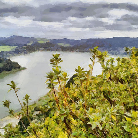 View of the Coast I Black Ornate Wood Framed Art Print with Double Matting by Medeiros, Celito