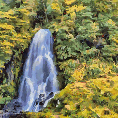 White Watterfall I Black Modern Wood Framed Art Print by Medeiros, Celito