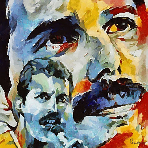 Freddie Black Modern Wood Framed Art Print by Medeiros, Celito