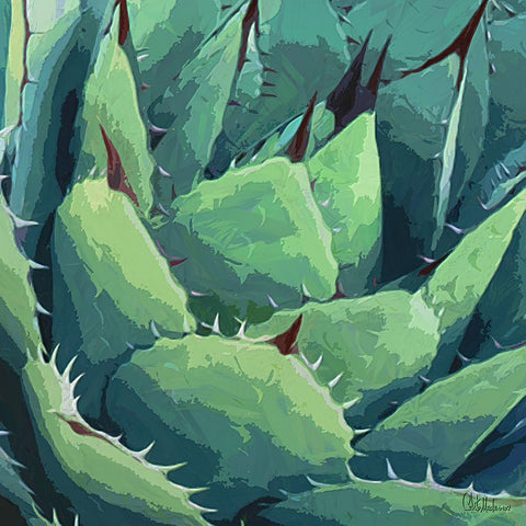 A Green Cactus Black Modern Wood Framed Art Print by Medeiros, Celito