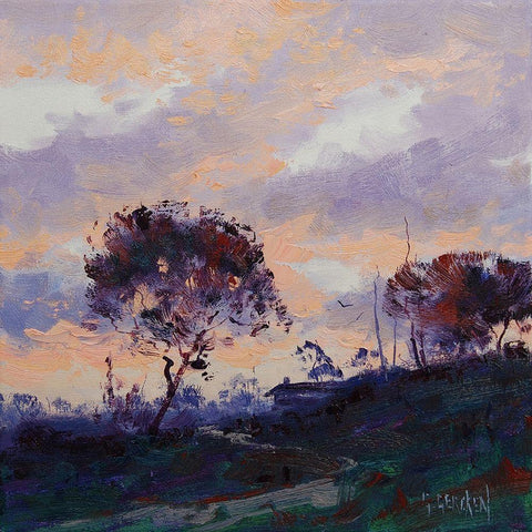 Evening Impression White Modern Wood Framed Art Print with Double Matting by Gercken, Graham