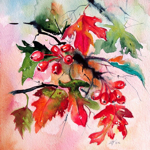 Hawthorn White Modern Wood Framed Art Print with Double Matting by Kovacs, Anna Brigite