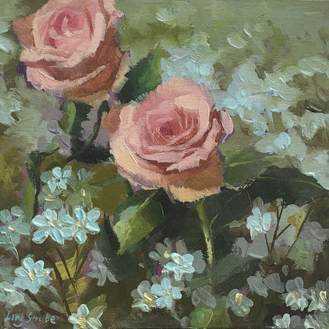 Greetings White Modern Wood Framed Art Print with Double Matting by Strube, Ling