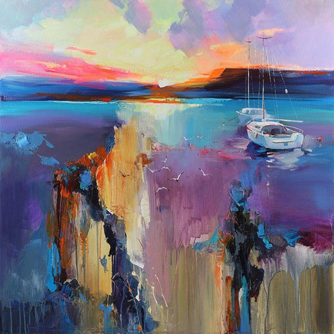 Skylines Gold Ornate Wood Framed Art Print with Double Matting by Bond