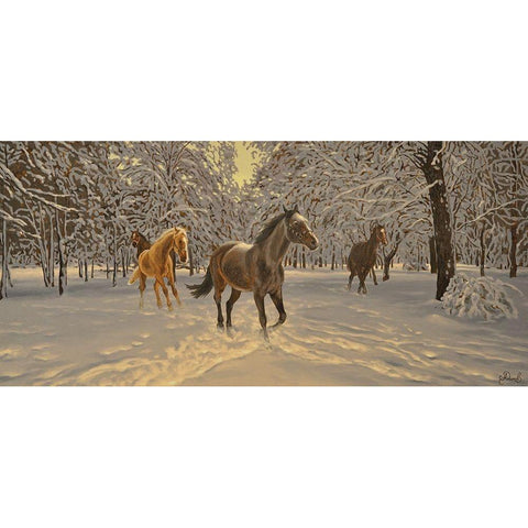 In the Winter Gold Ornate Wood Framed Art Print with Double Matting by Adamov, Alexey