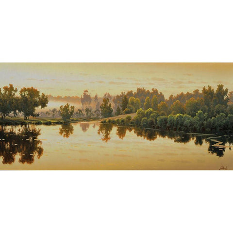 Warm Sunrise Gold Ornate Wood Framed Art Print with Double Matting by Adamov, Alexey