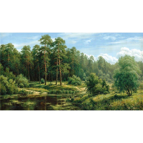 Russian Landscapes I Black Modern Wood Framed Art Print with Double Matting by Priscepa, Igor
